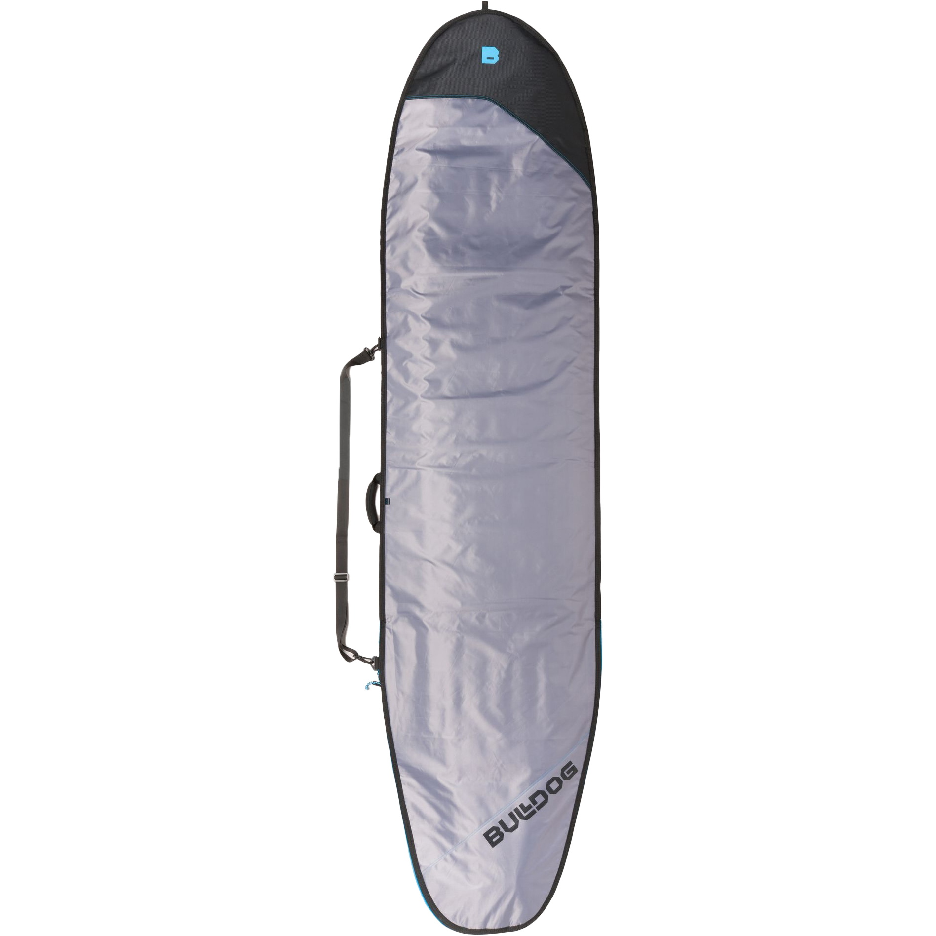 2026 Bulldog Essentials Longboard Surfbræt Taske Bdbbelb - Grå / Cyan